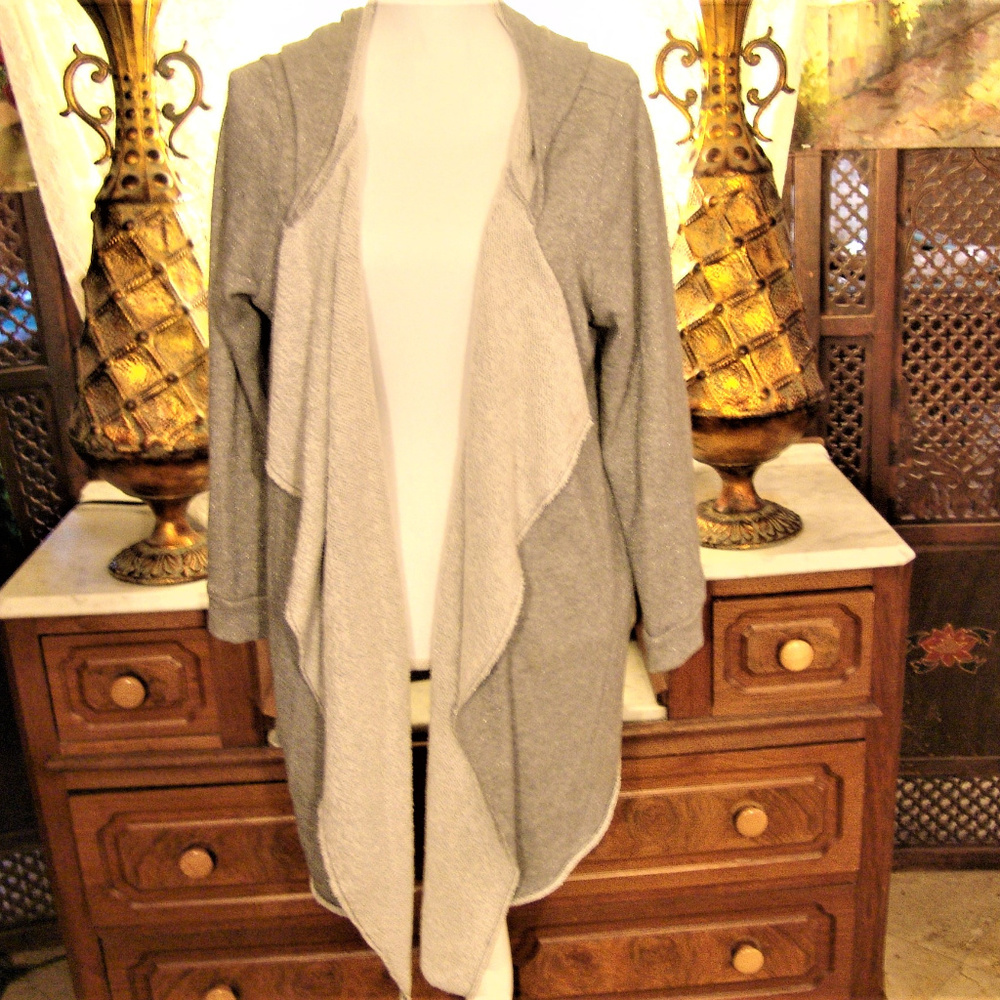 JUICY COUTURE hooded womens  open drap jacket M/L